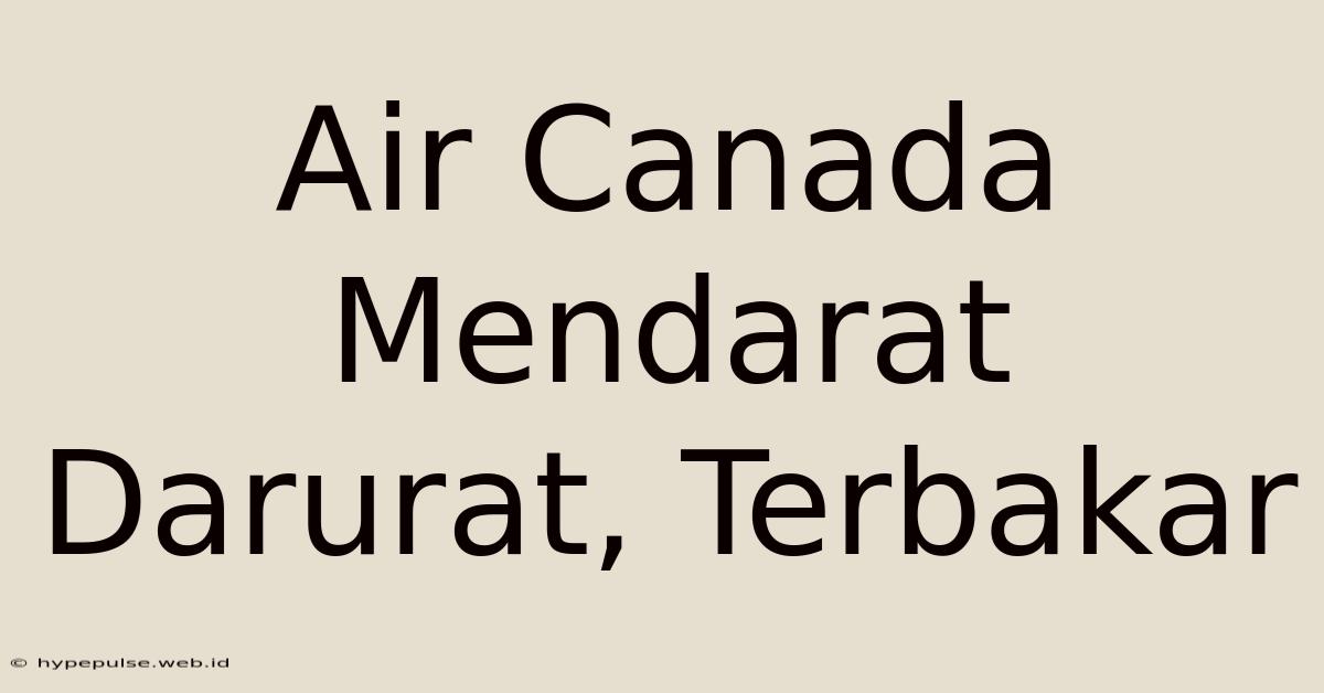 Air Canada Mendarat Darurat, Terbakar