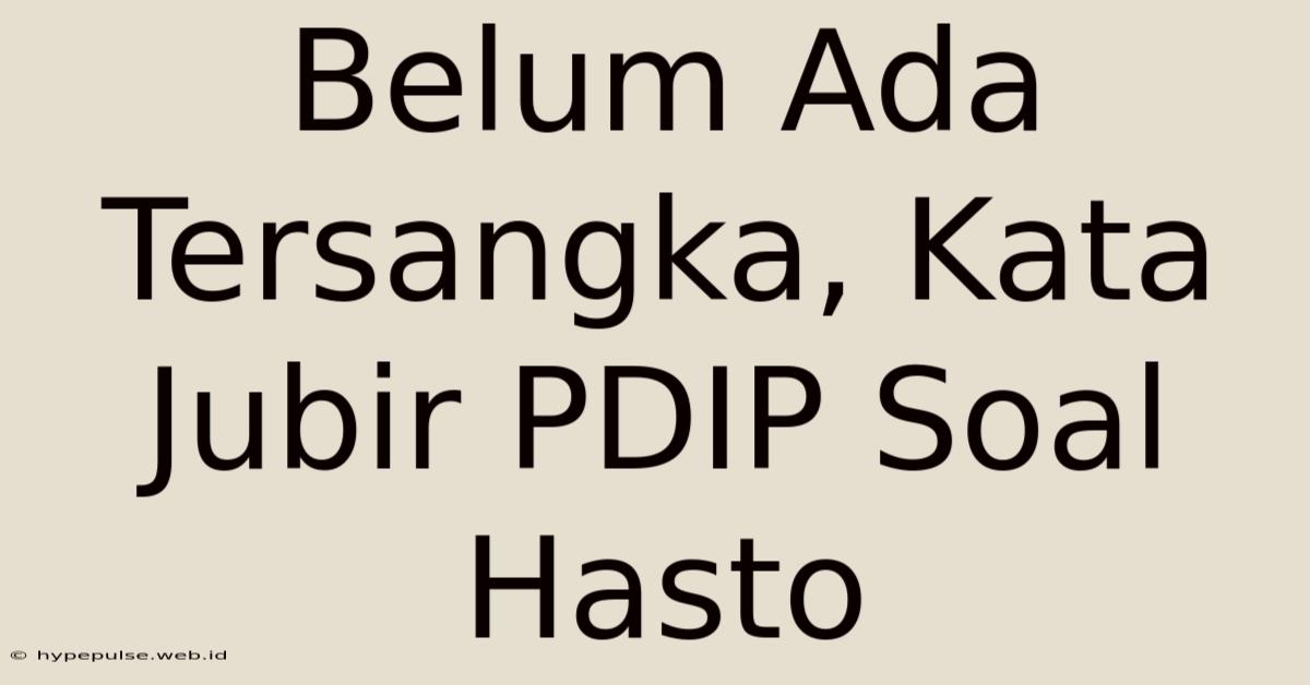 Belum Ada Tersangka, Kata Jubir PDIP Soal Hasto