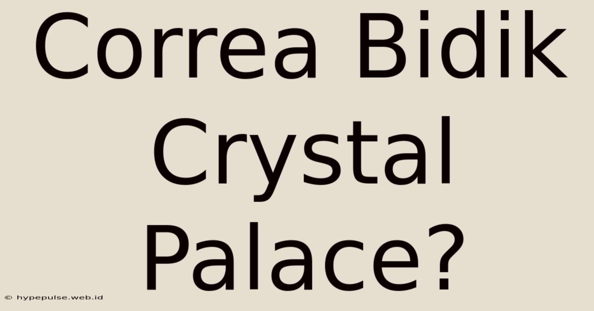 Correa Bidik Crystal Palace?