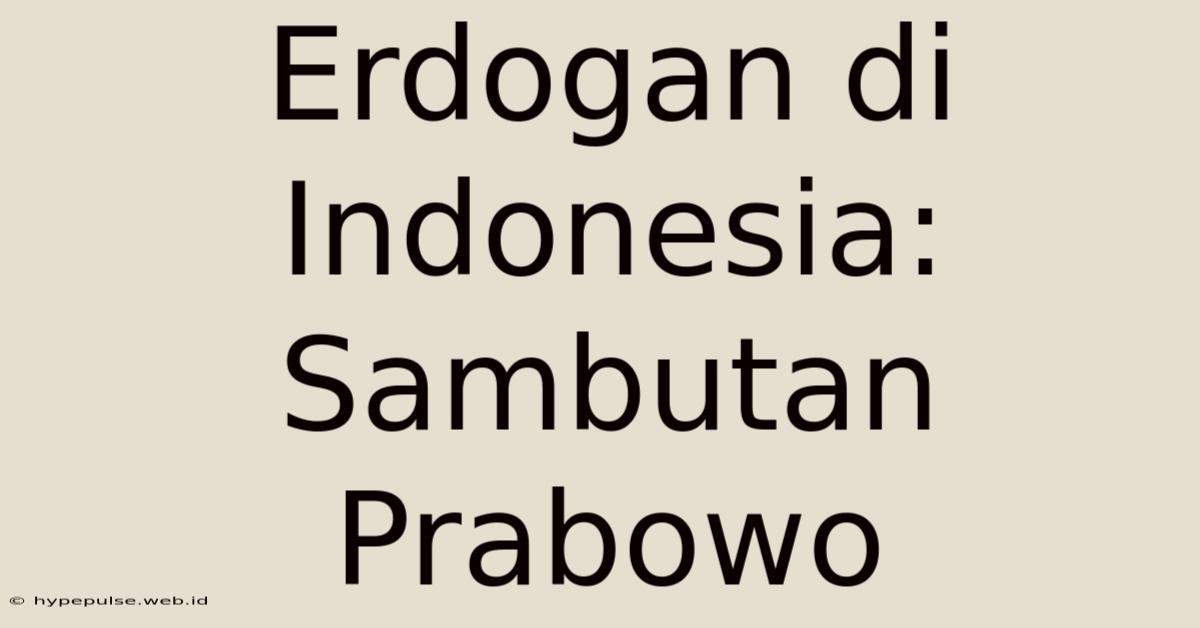 Erdogan Di Indonesia: Sambutan Prabowo