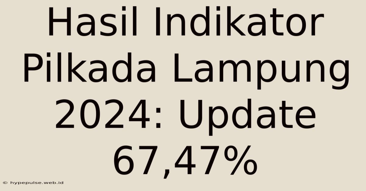 Hasil Indikator Pilkada Lampung 2024: Update 67,47%