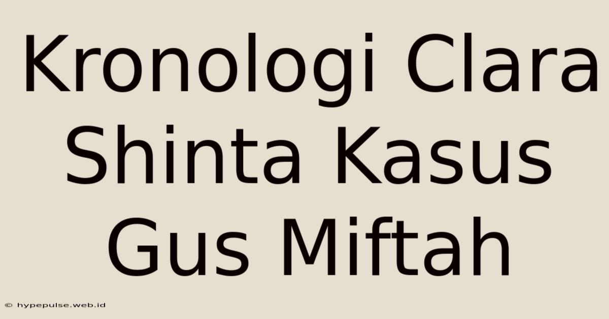 Kronologi Clara Shinta Kasus Gus Miftah