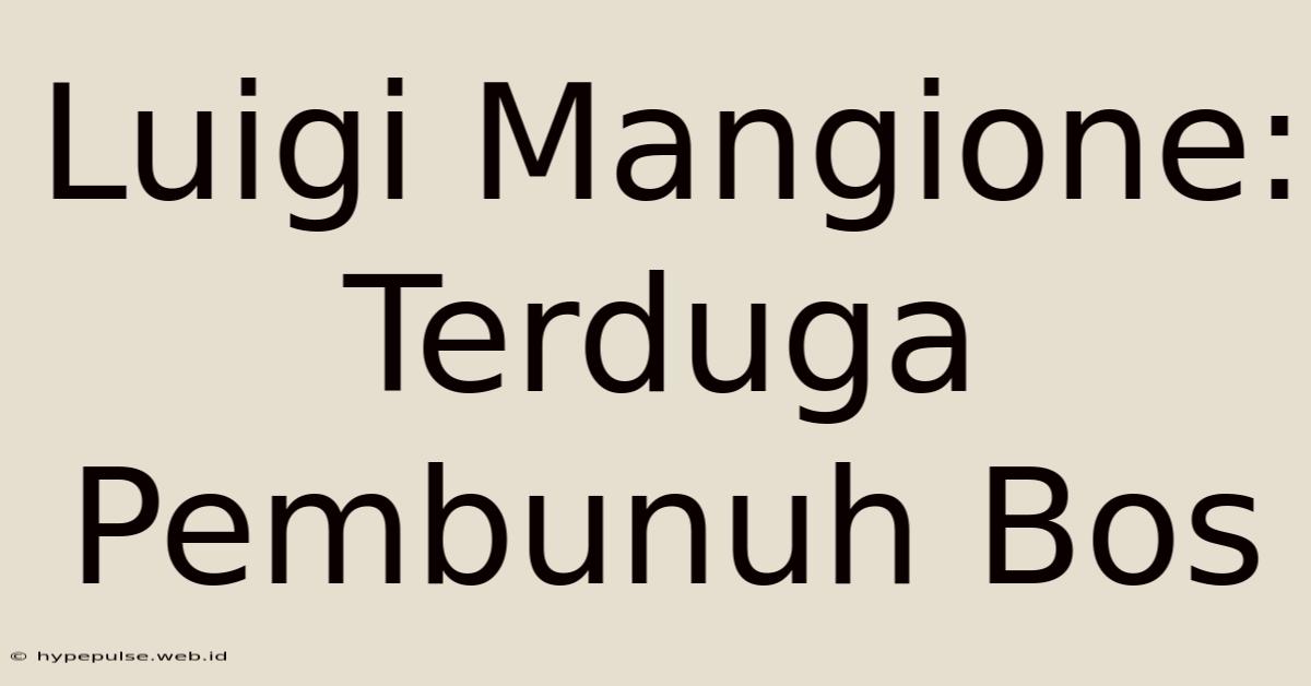 Luigi Mangione: Terduga Pembunuh Bos