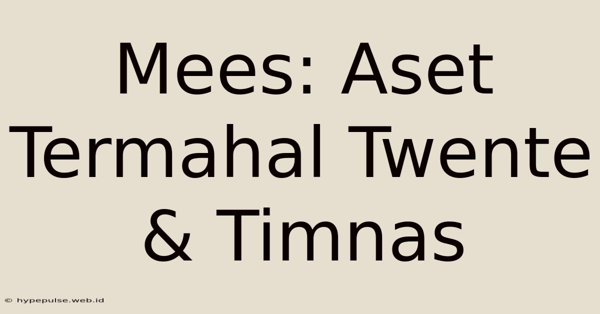 Mees: Aset Termahal Twente & Timnas