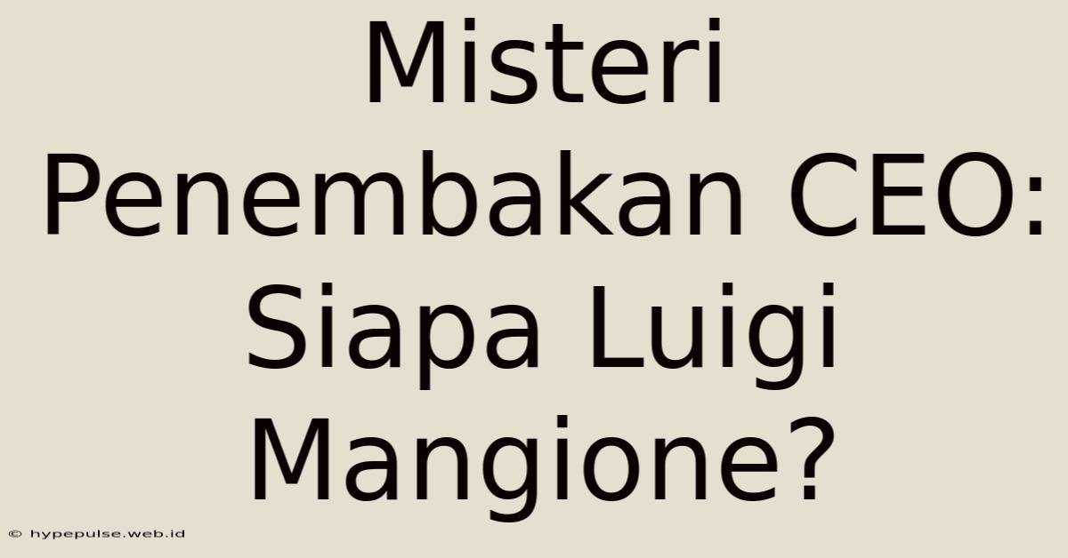 Misteri Penembakan CEO: Siapa Luigi Mangione?