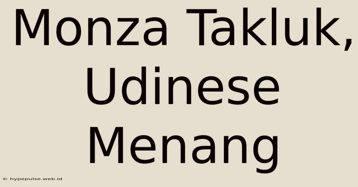 Monza Takluk, Udinese Menang