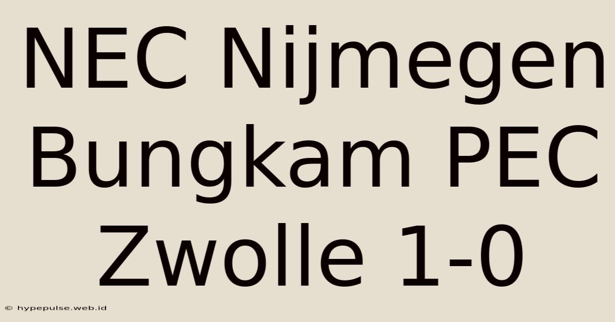 NEC Nijmegen Bungkam PEC Zwolle 1-0