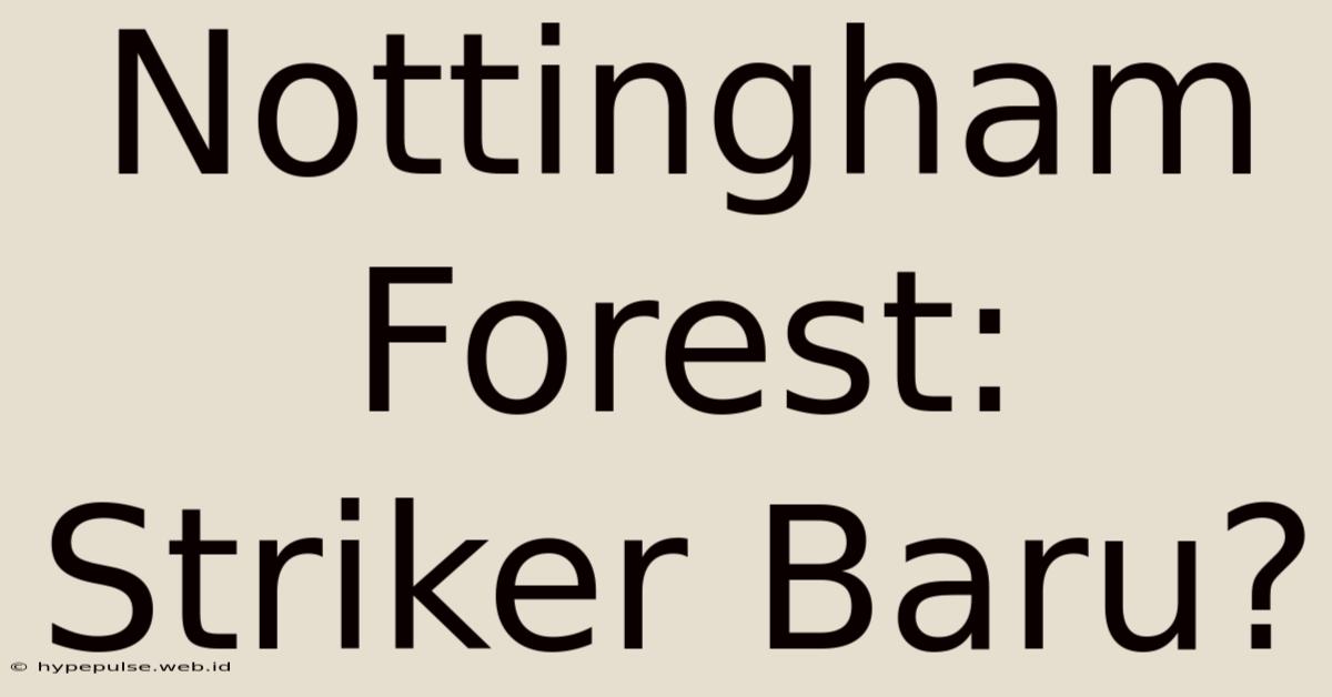 Nottingham Forest: Striker Baru?