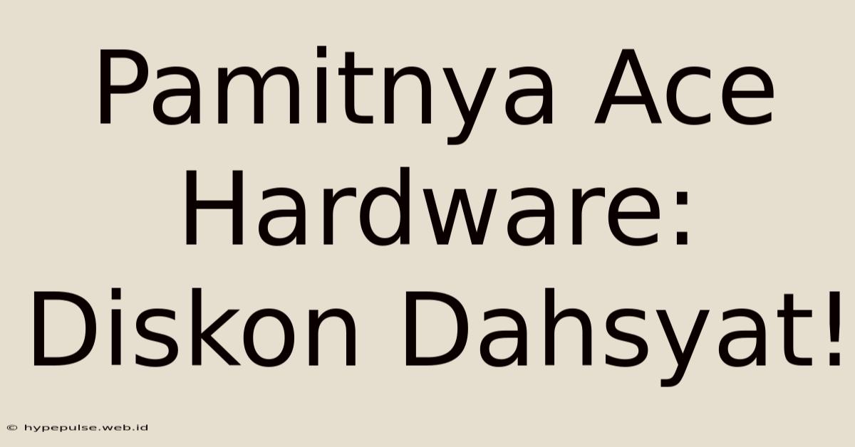 Pamitnya Ace Hardware: Diskon Dahsyat!