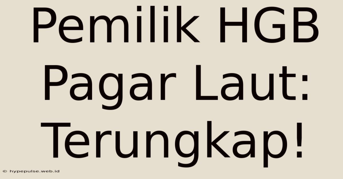 Pemilik HGB Pagar Laut: Terungkap!