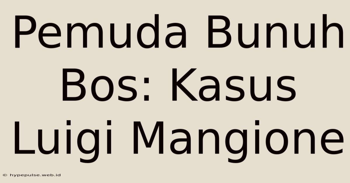 Pemuda Bunuh Bos: Kasus Luigi Mangione