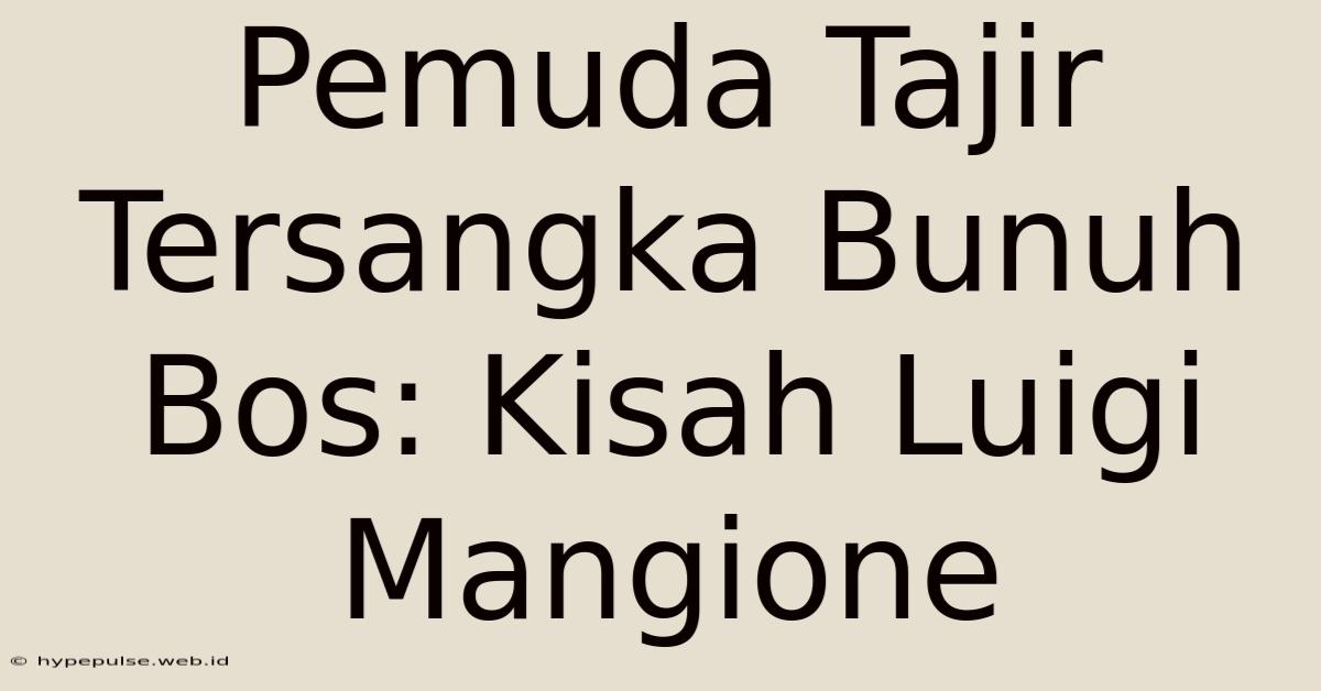 Pemuda Tajir Tersangka Bunuh Bos: Kisah Luigi Mangione