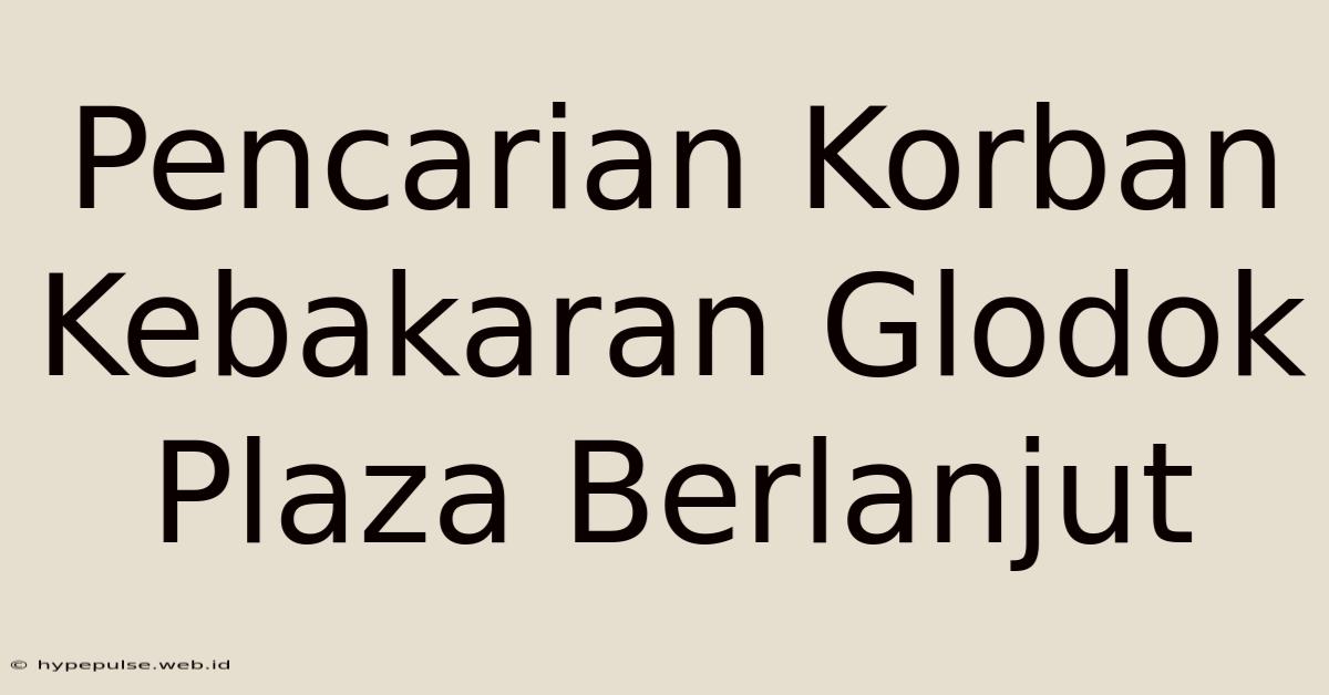 Pencarian Korban Kebakaran Glodok Plaza Berlanjut