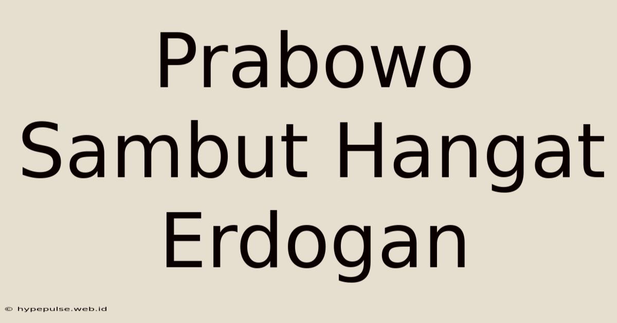 Prabowo Sambut Hangat Erdogan