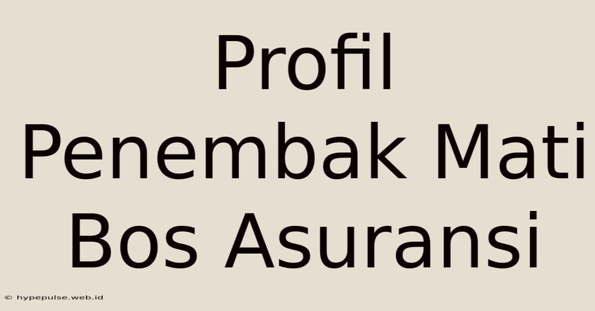 Profil Penembak Mati Bos Asuransi