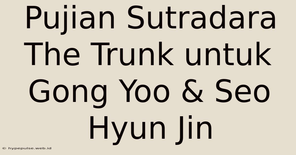 Pujian Sutradara The Trunk Untuk Gong Yoo & Seo Hyun Jin