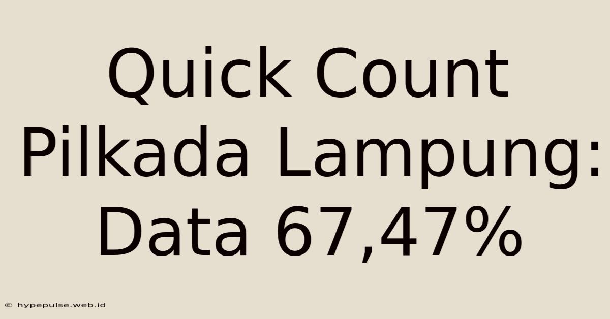 Quick Count Pilkada Lampung: Data 67,47%