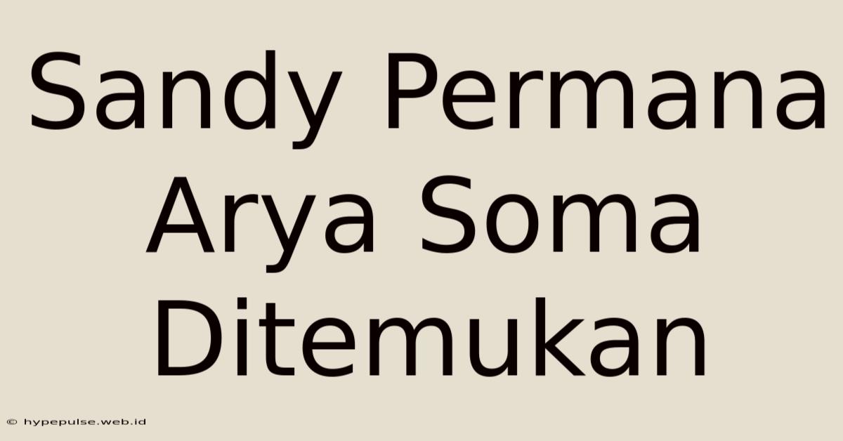 Sandy Permana Arya Soma Ditemukan