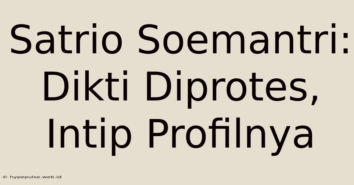 Satrio Soemantri: Dikti Diprotes, Intip Profilnya