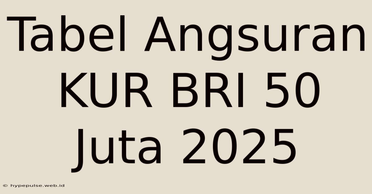 Tabel Angsuran KUR BRI 50 Juta 2025