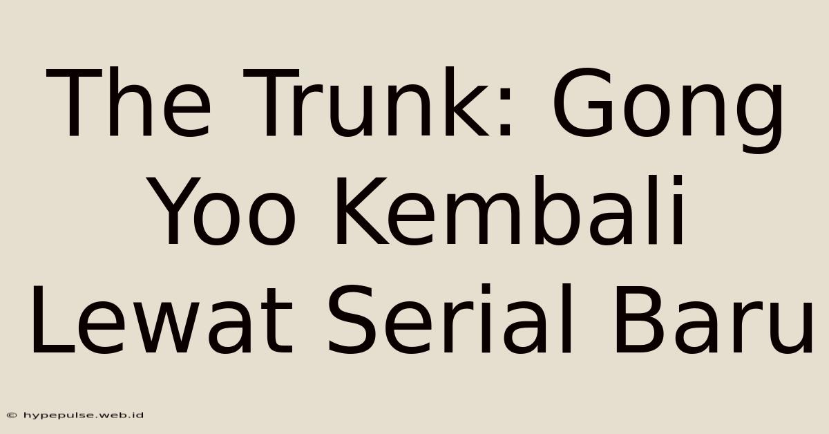 The Trunk: Gong Yoo Kembali Lewat Serial Baru