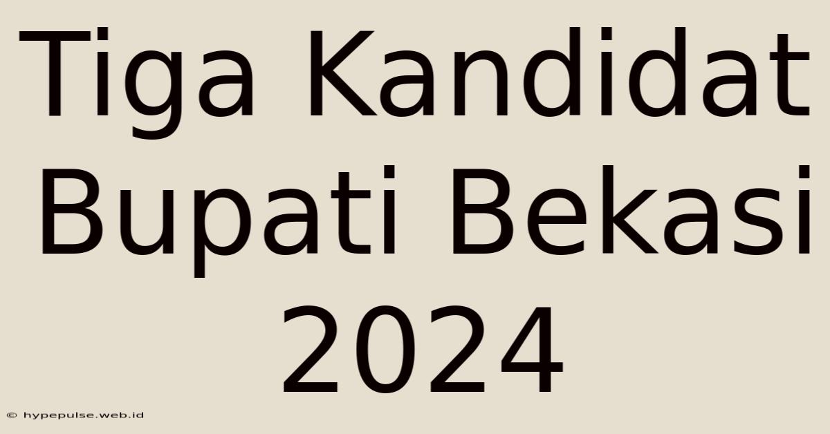 Tiga Kandidat Bupati Bekasi 2024