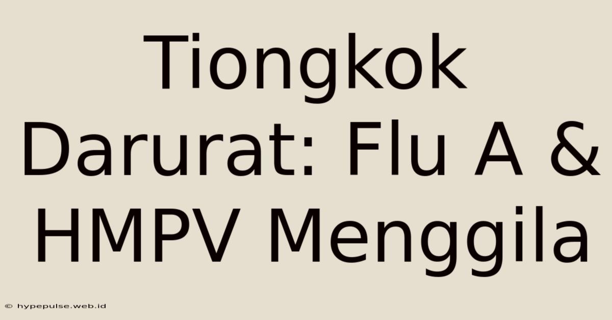 Tiongkok Darurat: Flu A & HMPV Menggila