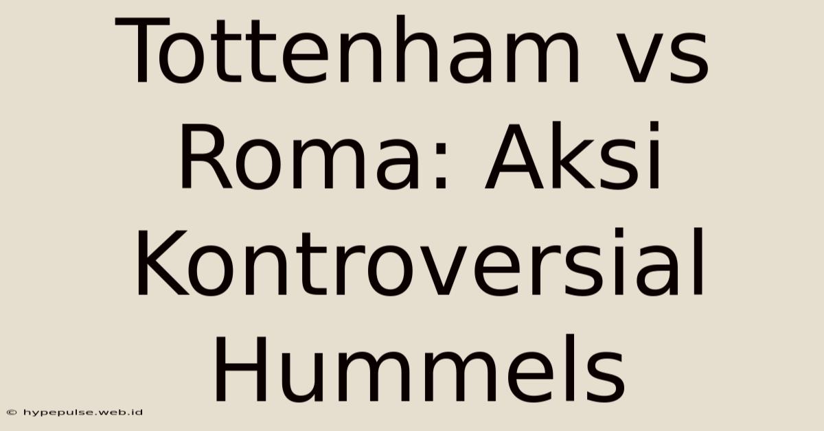 Tottenham Vs Roma: Aksi Kontroversial Hummels