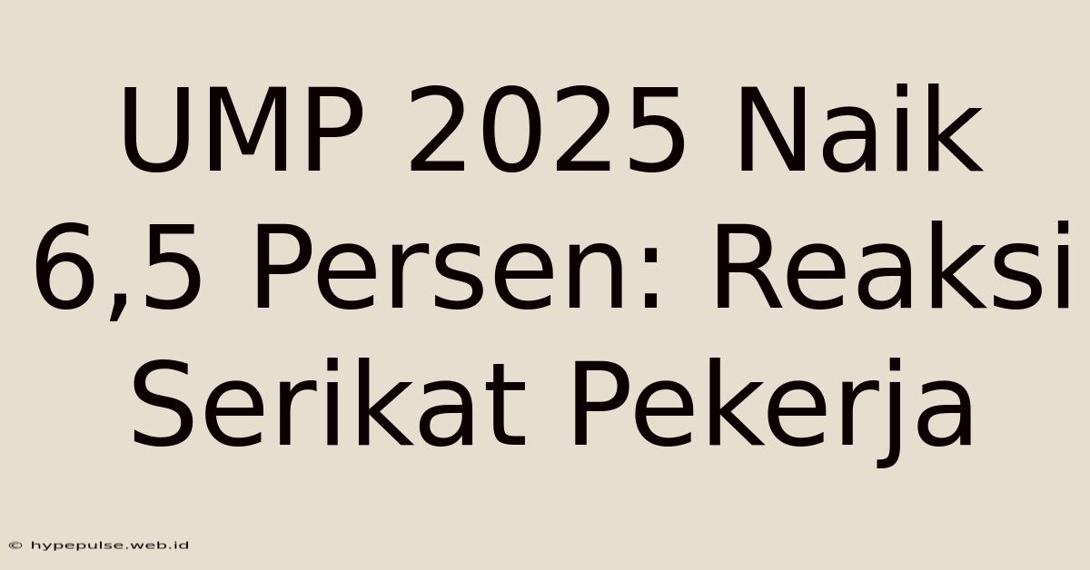 UMP 2025 Naik 6,5 Persen: Reaksi Serikat Pekerja