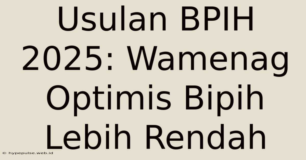 Usulan BPIH 2025: Wamenag Optimis Bipih Lebih Rendah