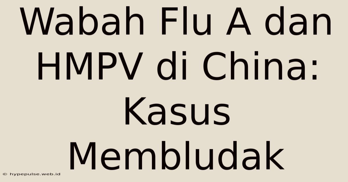 Wabah Flu A Dan HMPV Di China: Kasus Membludak